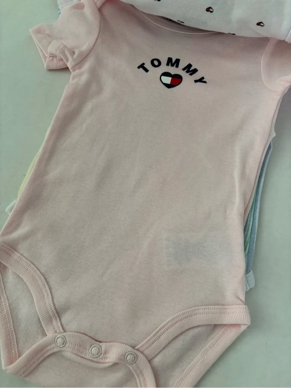 New! Tommy Hilfiger 4-pack infant girls bodysuits 12 months